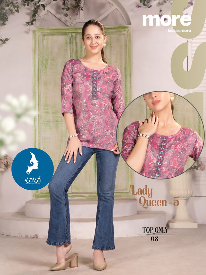 Lady Queen 5 By Kaya Capsule Printed Ladies Top Wholesale Price In Surat